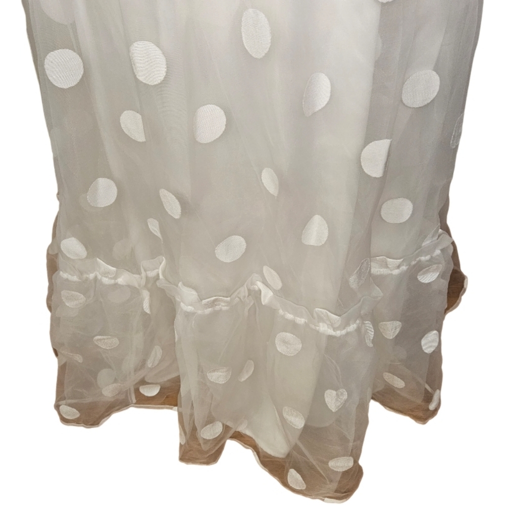 NWT - Anthropologie Eva Franco Sheer White Polka Dot Skirt - Picture 4 of 13